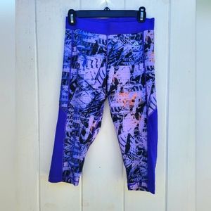 Adidas Techfit Medium Compression Climalite Purple Capri Pants‎ Leggings Size M